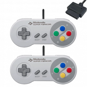 Набір Геймпад 2шт Дротовий Nintendo SNES SHVC-005 FAT Japan Style Grey 1.5m Б/У - Retromagaz
