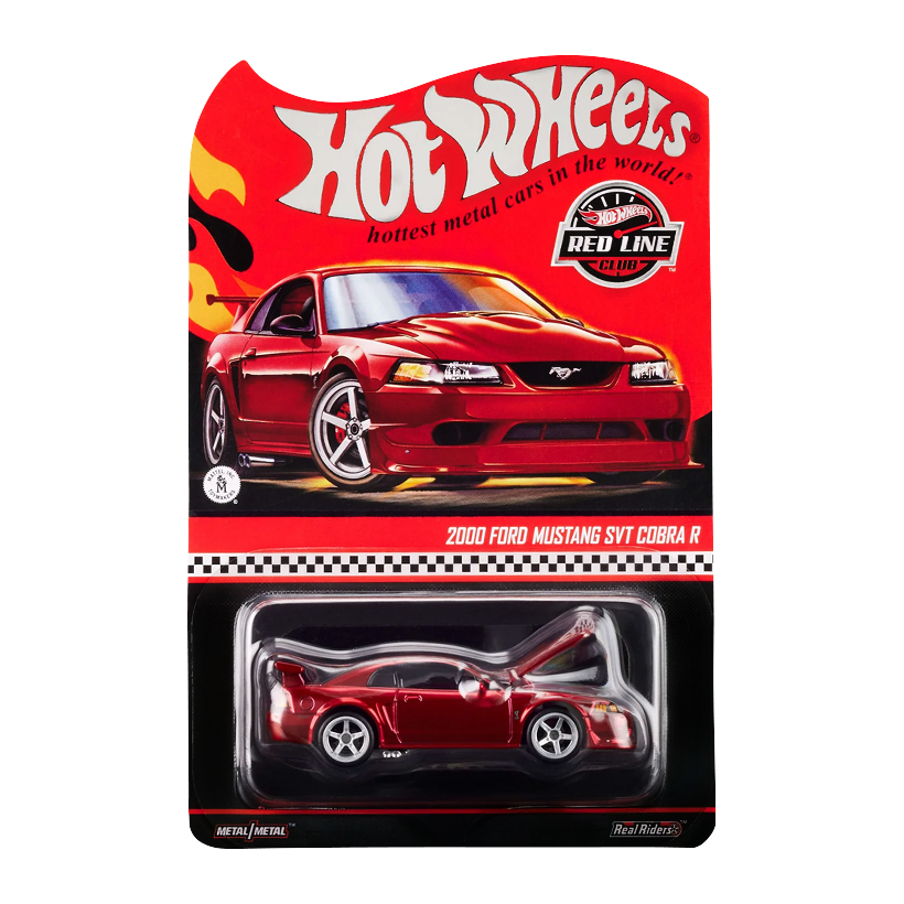 Машинка Premium Hot Wheels 2000 Ford Mustang SVT Cobra R Red Line Club RLC 1:64 JCP10 Red - Retromagaz