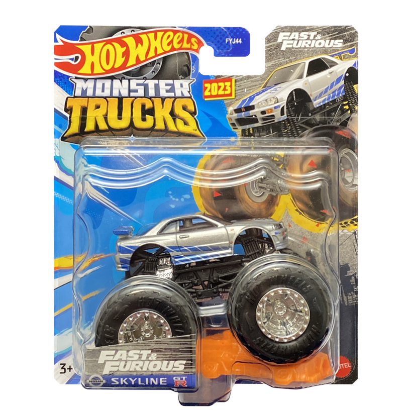 Машинка-Внедорожник Hot Wheels Nissan Skyline Monster Truck Fast & Furious 1:64 HNM76 Silver - Retromagaz
