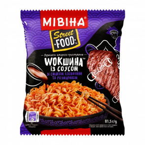 Вермішель Мівіна Street Food Wok Яловичина Розмарин з Соусом Негостра 81,5g