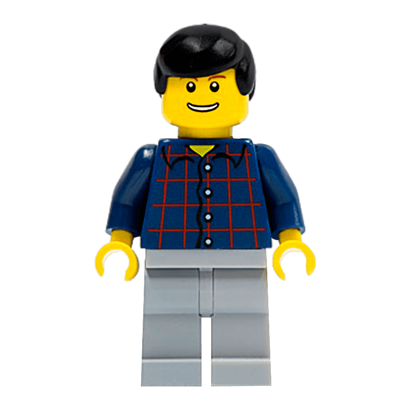 Фігурка Lego People 973pb0086 Plaid Button Shirt City cty0146 Б/У - Retromagaz
