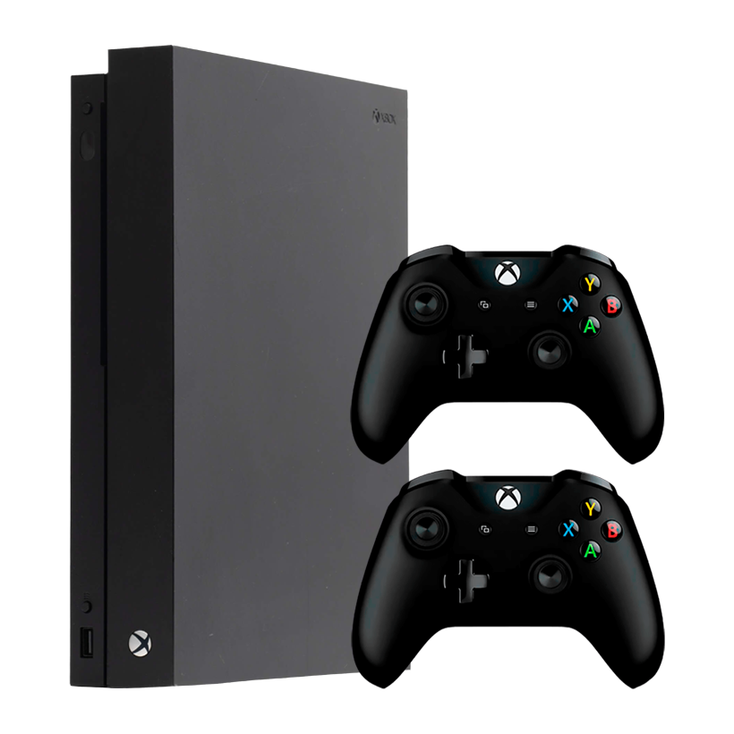 Набор Консоль Microsoft Xbox One X 1TB Black Б/У  + Геймпад Беспроводной Version 2 2шт - Retromagaz