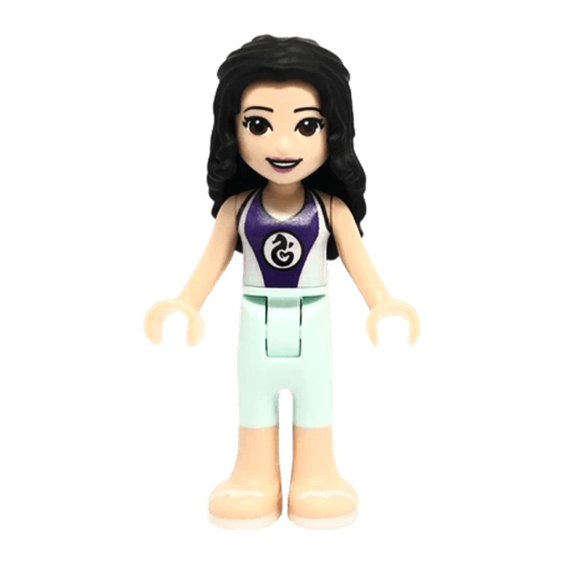 Фигурка Lego Girl Emma Light Aqua and Dark Purple Wetsuit Friends frnd305 2 Б/У - Retromagaz