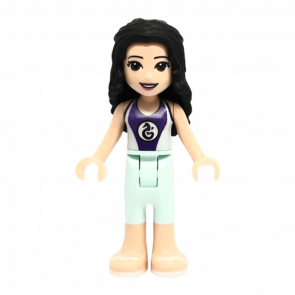 Фігурка Lego Emma Light Aqua and Dark Purple Wetsuit Friends Girl frnd305 1 Б/У