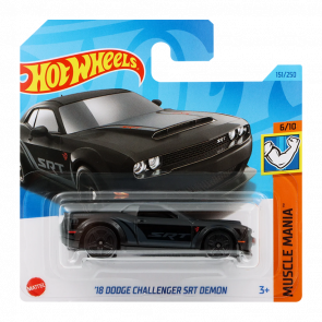 Машинка Базова Hot Wheels '18 Dodge Challenger SRT Demon Muscle Mania 1:64 HKK90 Black
