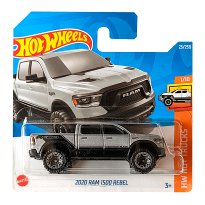 Машинка Базовая Hot Wheels 2020 RAM 1500 Rebel Hot Trucks 1:64 HCV97 Silver - Retromagaz