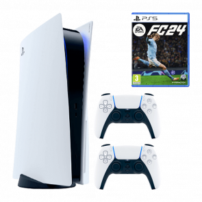 Набір Консоль Sony PlayStation 5 Blu-ray 825GB White Новий  + Геймпад Бездротовий DualSense + Гра EA Sports FC 24 Російська Озвучка