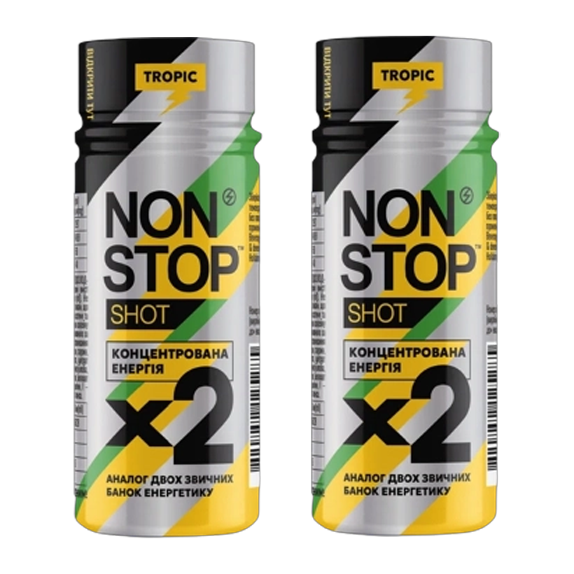 Набор Напиток Энергетический 2шт Non Stop Shot Tropic 60ml - Retromagaz