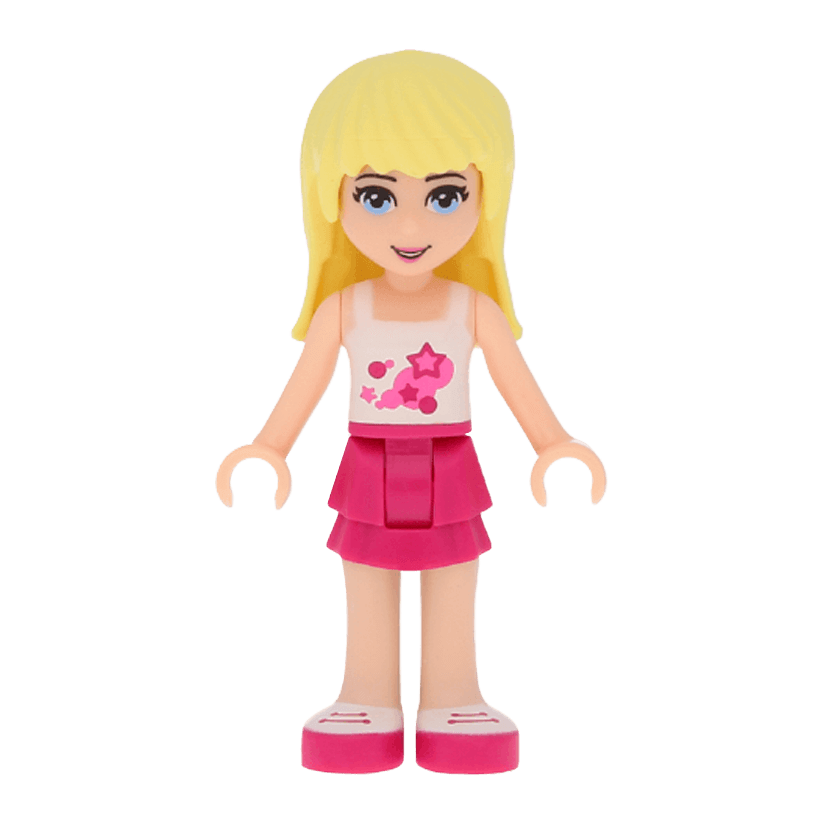 Фигурка Lego Girl Stephanie Magenta Layered Skirt Friends frnd008 Б/У - Retromagaz