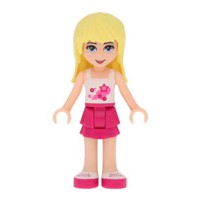 Фигурка Lego Stephanie Magenta Layered Skirt Friends Girl frnd008 Б/У - Retromagaz