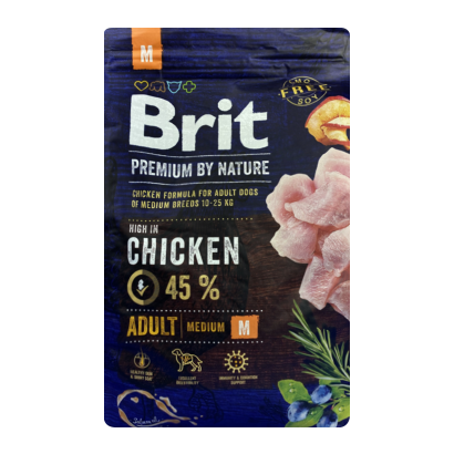Сухий Корм Brit Premium Курка Середніх Порід 3kg - Retromagaz