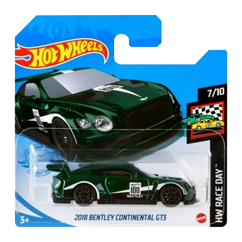 Машинка Базова Hot Wheels 2018 Bentley Continental GT3 Race Day 1:64 GRX93 Green - Retromagaz