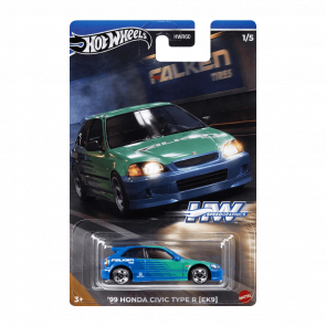 Тематическая Машинка Hot Wheels '99 Honda Civic Type R (EK9) Falken Speed Graphics 1:64 HRT09 Blue