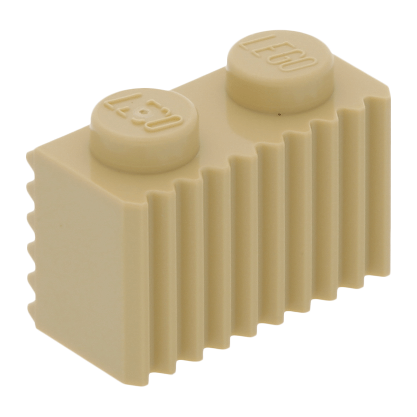 Кубик 10шт Lego Модифікована Grille Fluted Profile 1 x 2 2877 4240223 4655900 Tan Б/У - Retromagaz