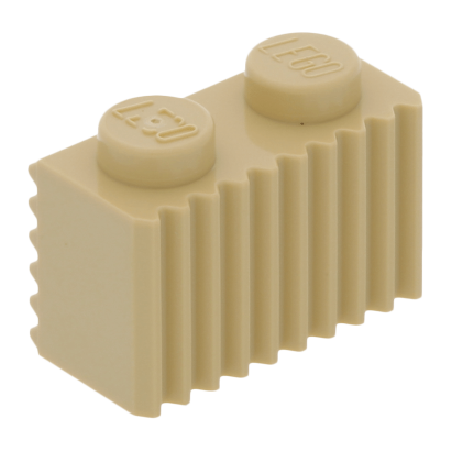 Кубик Lego Grille Fluted Profile Модифицированная 1 x 2 2877 4240223 4655900 Tan 10шт Б/У - Retromagaz
