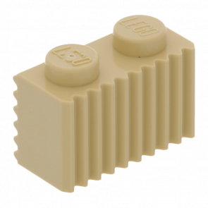 Кубик Lego Grille Fluted Profile Модифікована 1 x 2 2877 4240223 4655900 Tan 10шт Б/У