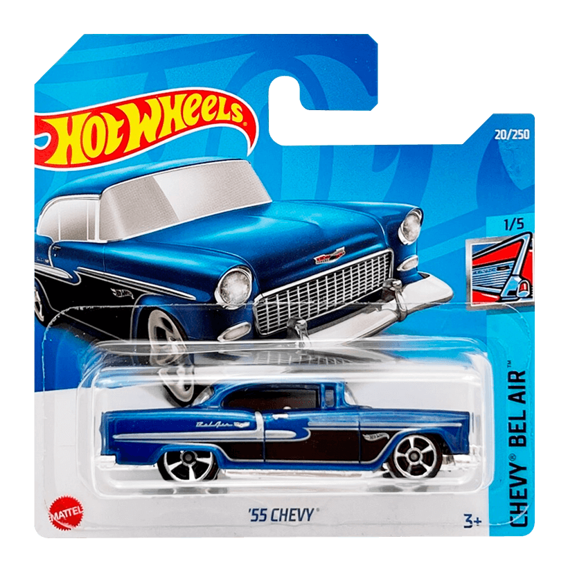 Машинка Базова Hot Wheels '55 Chevy Chevy Bel Air 1:64 HCV05 Blue - Retromagaz