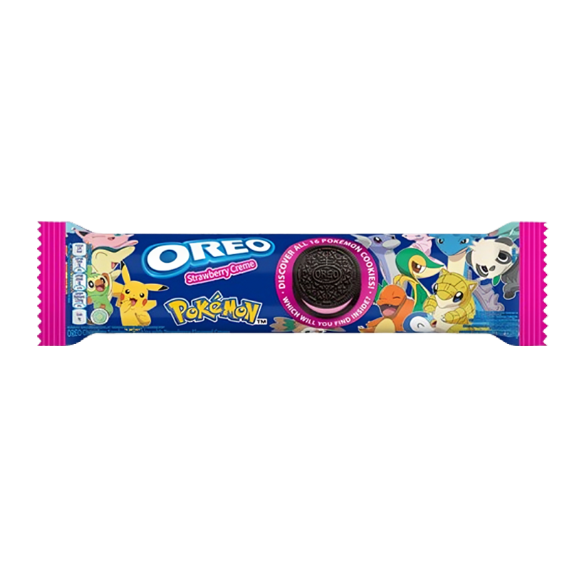 Печиво Oreo Pokemon Strawberry Creme 119.6g - Retromagaz