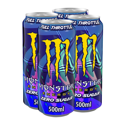 Набор Напиток Энергетический 4шт Monster Energy Full Throttle Zero Sugar 500ml - Retromagaz