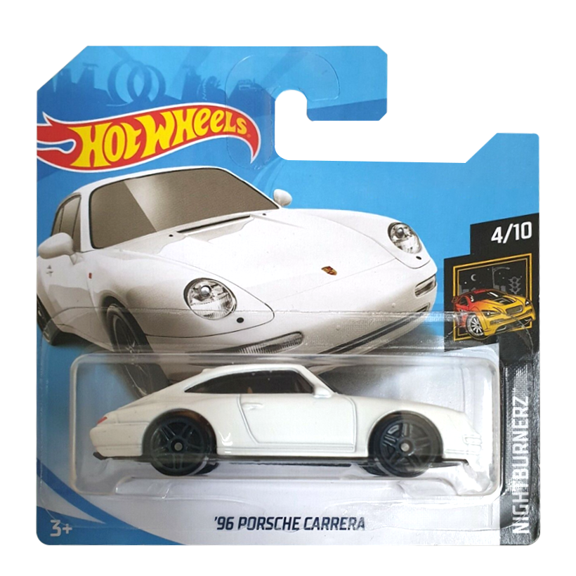 Машинка Базовая Hot Wheels Porsche '96 Porsche Carrera Nightburnerz 1:64 FYB71 White - Retromagaz