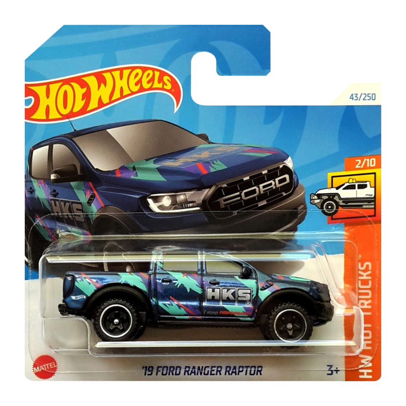 Машинка Базова Hot Wheels '19 Ford Ranger Raptor HKS Hot Trucks 1:64 HTD05 Blue - Retromagaz