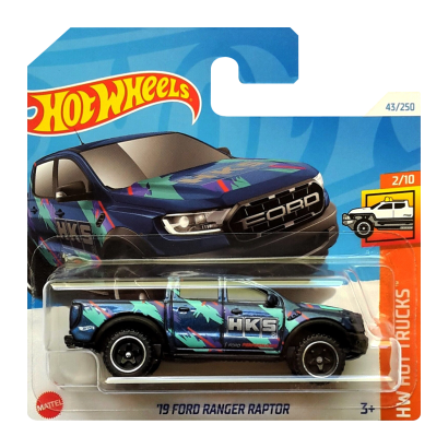 Машинка Базовая Hot Wheels '19 Ford Ranger Raptor HKS Hot Trucks 1:64 HTD05 Blue - Retromagaz