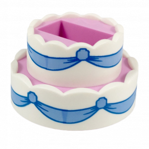 Еда Lego Double Layer with White Icing and Bright Light Blue Ribbons Pattern 35860pb01 6223877 Bright Pink Б/У - Retromagaz