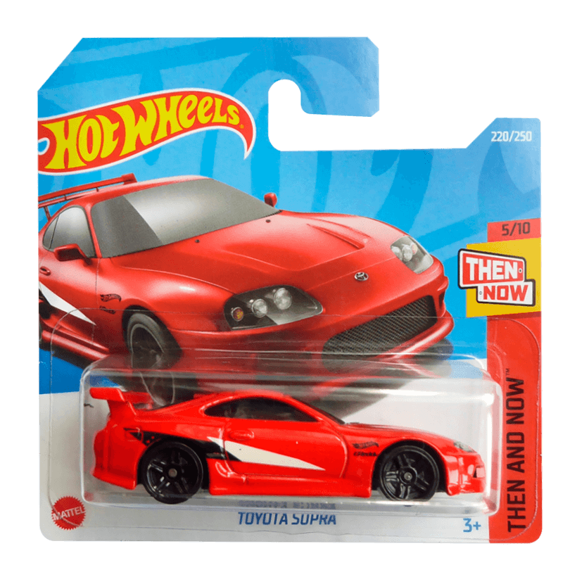 Машинка Базовая Hot Wheels Toyota Supra Then and Now 1:64 HCV16 Red - Retromagaz
