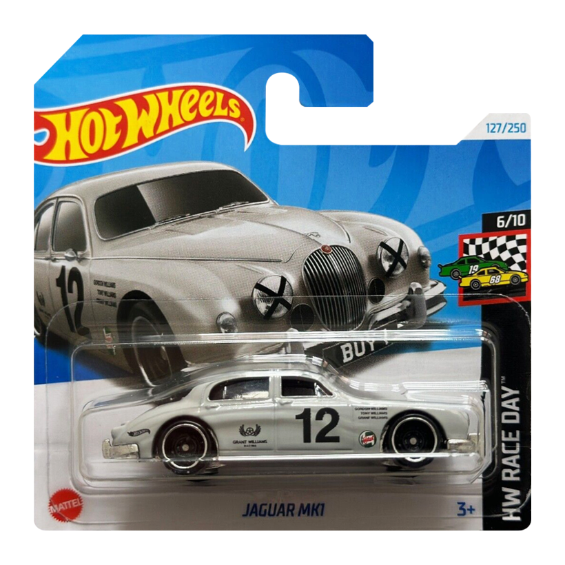 Машинка Базова Hot Wheels Jaguar Mk1 Race Day 1:64 HRY80 Grey - Retromagaz