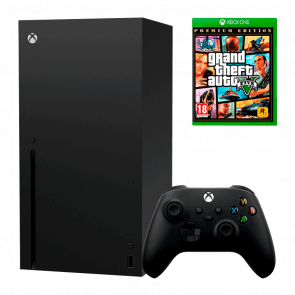 Набор Консоль Microsoft Xbox Series X 1TB Black Новый + Игра Grand Theft Auto V Premium Online Edition Набор Консоль Microsoft Xbox Series X 1TB Black Новый + Игра Grand Theft Auto V Premium Online Edition - Retromagaz