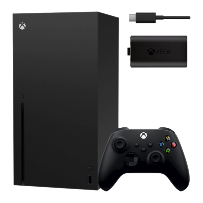 Набор Консоль Microsoft Xbox Series X 1TB Black Б/У  + Аккумулятор Play and Charge Kit + Кабель USB Type-C Новый - Retromagaz