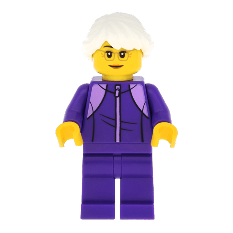 Фігурка Lego People 973pb3546 Grandmother Dark Purple Tracksuit City cty1024 1 Б/У - Retromagaz