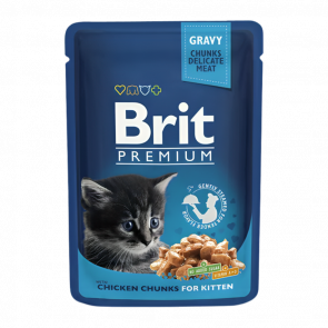 Влажный Корм для Кошек Brit Premium for Kitten Курица 100g - Retromagaz