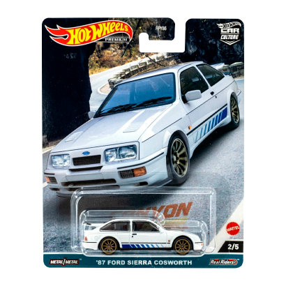 Машинка Premium Hot Wheels '87 Ford Sierra Cosworth Canyon Warriors 1:64 HKC54 White - Retromagaz