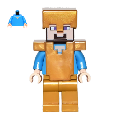 Фігурка Lego Minecraft Steve Pearl Gold Legs Helmet and Armor Games min031 Б/У - Retromagaz
