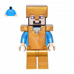 Фігурка Lego Minecraft Steve Pearl Gold Legs Helmet and Armor Games min031 Б/У