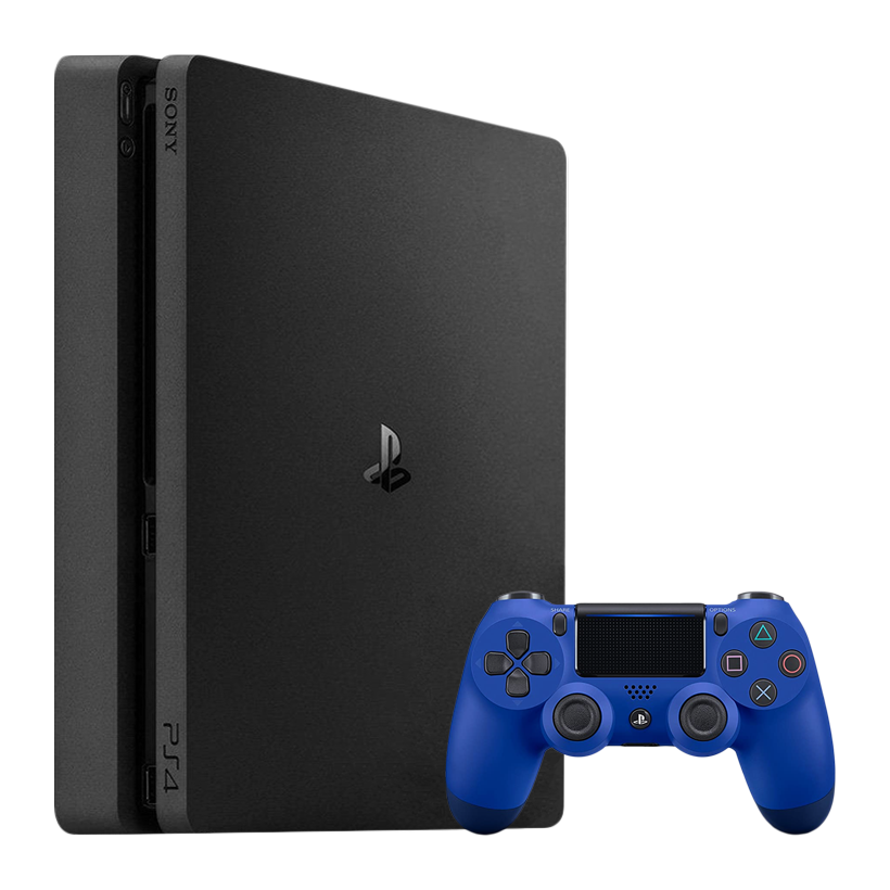 Консоль Sony PlayStation 4 Slim 500GB Black Б/У Хороший + Геймпад Беспроводной Sony PlayStation 4 DualShock 4 Version 2 Blue Б/У Хороший - Retromagaz
