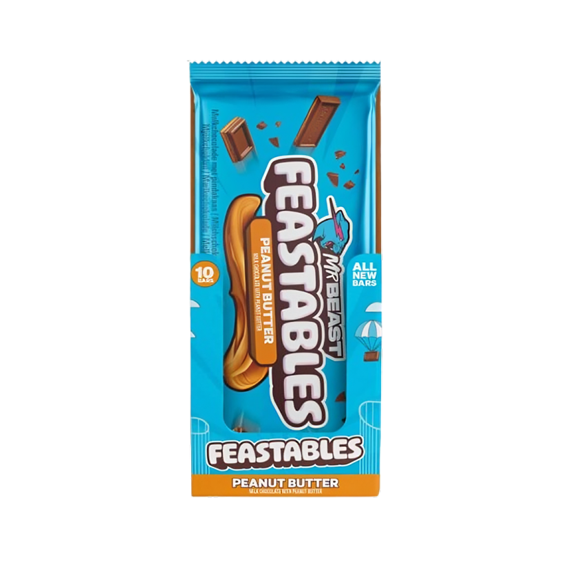 Набір Батончик 10шт MrBeast Feastables Peanut Butter King Size 60g - Retromagaz