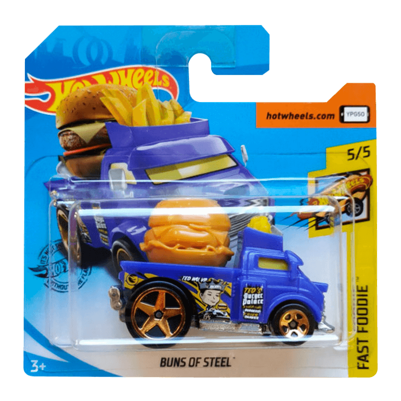 Машинка Базова Hot Wheels Buns Of Steel Treasure Hunts Fast Foodie 1:64 GHD71 Purple - Retromagaz