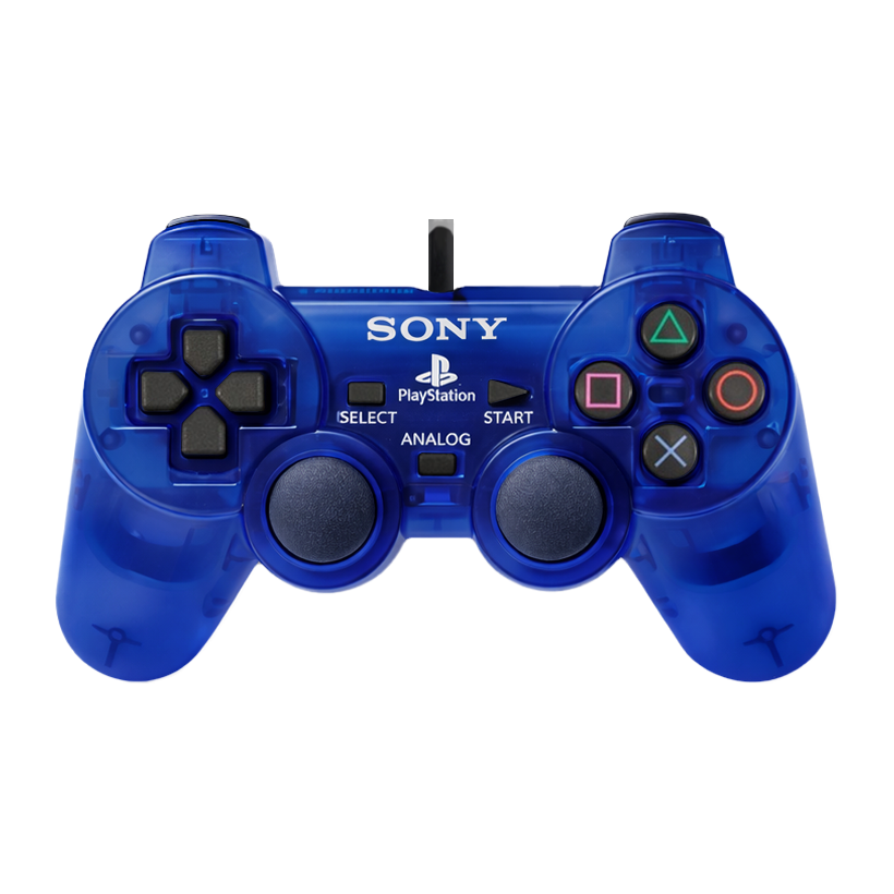 Геймпад Проводной Sony PlayStation 2 SCPH-10010 DualShock 2 Clear Ocean Blue 2.5m Б/У - Retromagaz