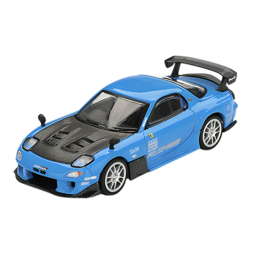 Машинка Premium MINI GT Mazda RX-7 RE-Amemiya 20B NA 3ROTOR-7 “Ama-san Go” 1:64 MGT01046-СH Blue - Retromagaz