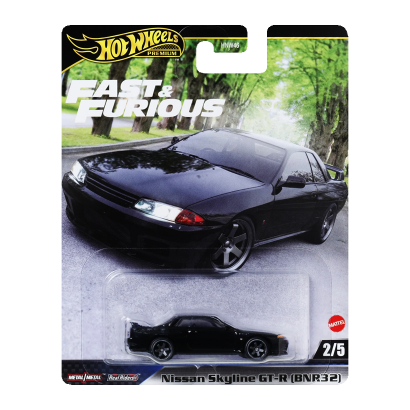 Машинка Premium Hot Wheels Nissan Skyline GT-R (BNR32) Fast & Furious 1:64 JBL97 Black - Retromagaz