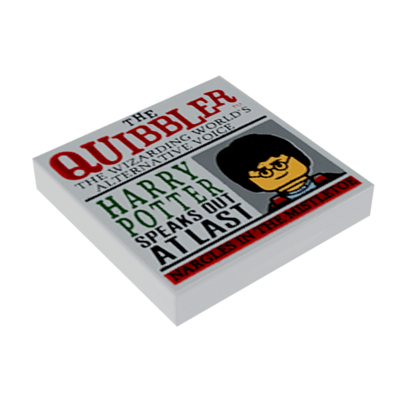 Плитка Lego Декоративная Groove with Newspaper 'THE QUIBBLER' Harry Potter 2 x 2 3068bpb0346 4596917 Light Bluish Grey Б/У - Retromagaz