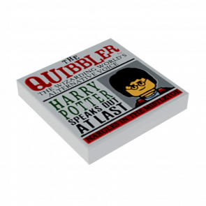 Плитка Lego Декоративная Groove with Newspaper 'THE QUIBBLER' Pattern 2 x 2 3068bpb0346 4596917 Light Bluish Grey Б/У - Retromagaz
