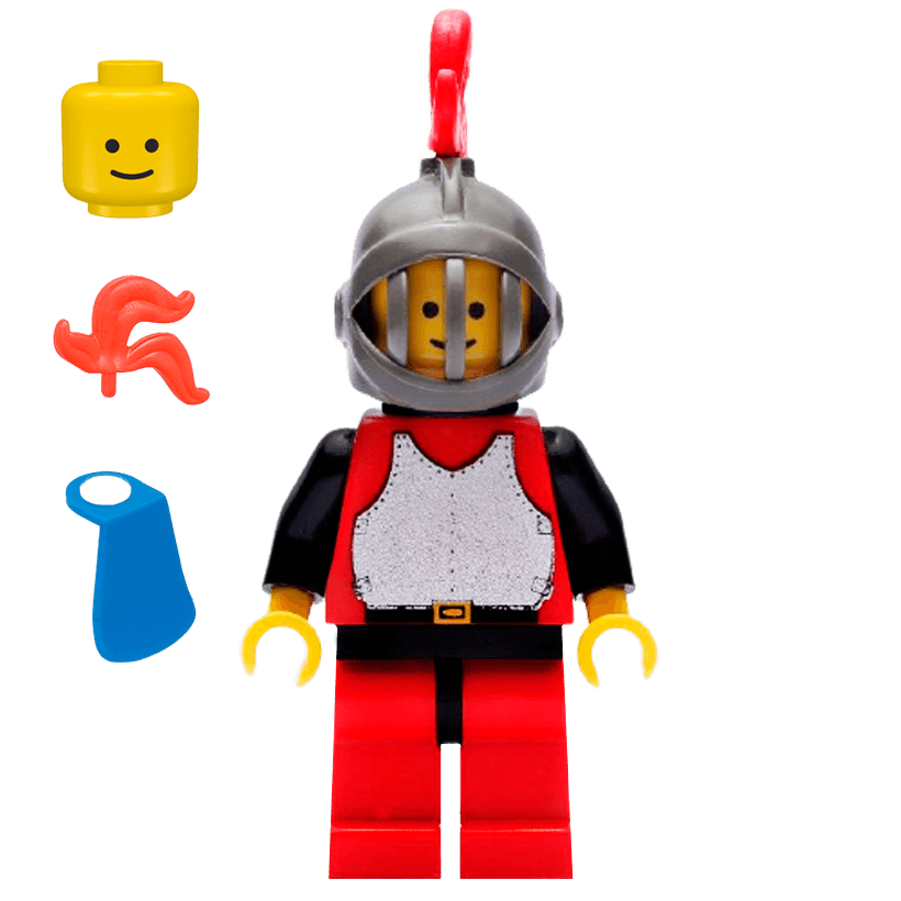 Фігурка Lego Lion Knights Breastplate Red with Black Arms Castle cas193 6080 Б/У - Retromagaz