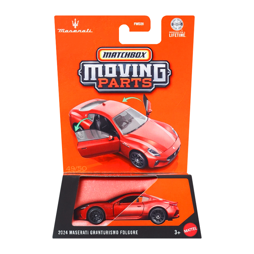 Тематична Машинка Matchbox 2024 Maserati GranTurismo Folgore Moving Parts 1:64 JHV68 Red - Retromagaz