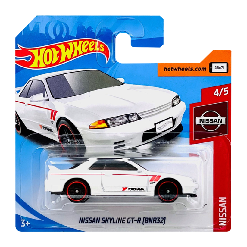 Машинка Базовая Hot Wheels Skyline GT-R (BNR32) Yokohama Nissan 1:64 FYF04 White - Retromagaz