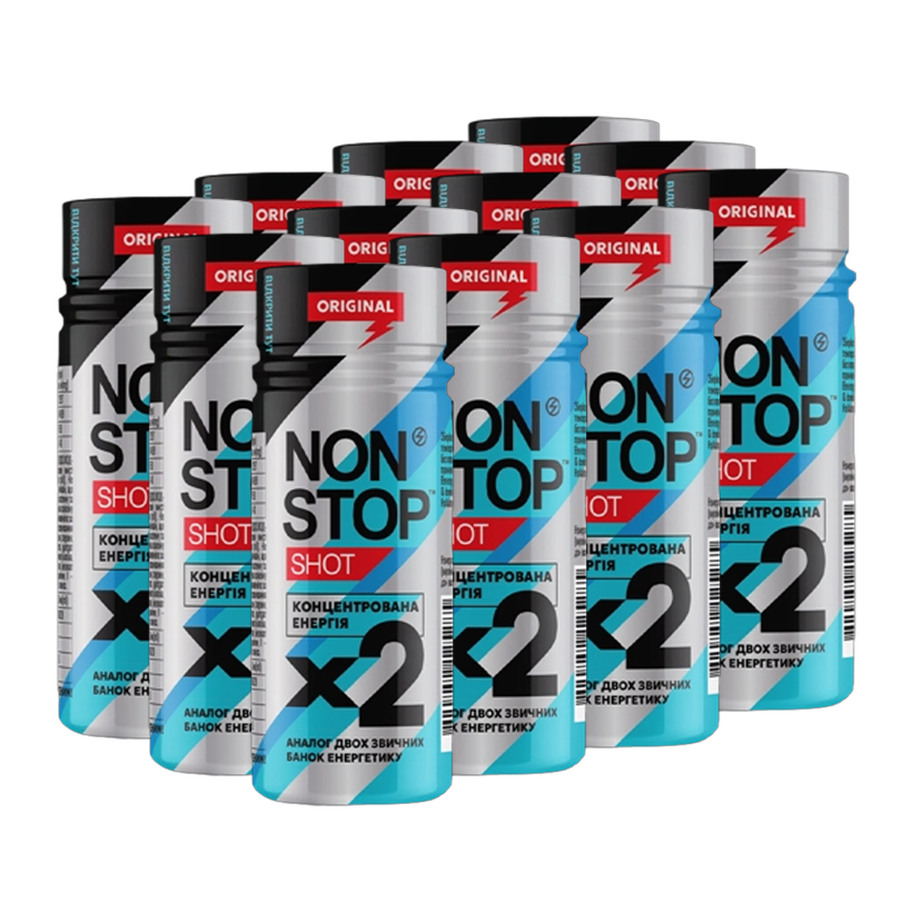 Набор Напиток Энергетический 12шт Non Stop Shot Original 60ml - Retromagaz