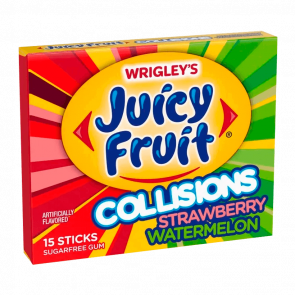 Жевательная Резинка Wrigley’s Juicy Fruit Collisions Strawberry Watermelon 15 sticks - Retromagaz