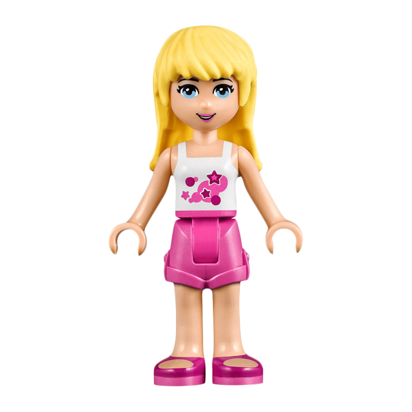Фигурка Lego Girl Stephanie Dark Pink Shorts Friends frnd102 1 Б/У - Retromagaz